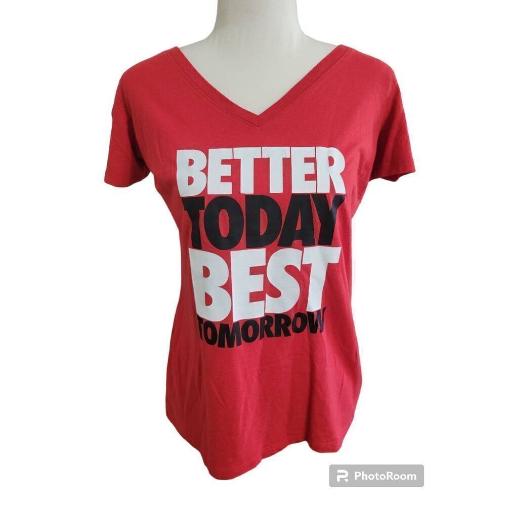 Nike Slim Fit 'Better Today Best Tomorrow' Red Tshirt Sz L